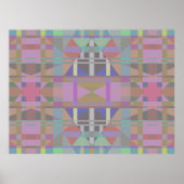 Groen Paars roze geometrisch Poster (Voorkant)