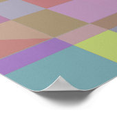 Groen Paars roze geometrisch Poster (Hoek)