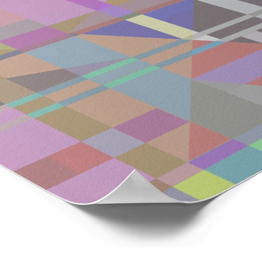 Groen Paars roze geometrisch Poster (Hoek)