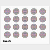 Groen Paars roze geometrisch Ronde Sticker (Vel)