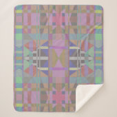 Groen Paars roze geometrisch Sherpa Deken (Voorkant)