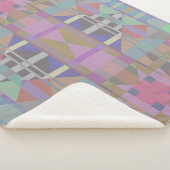 Groen Paars roze geometrisch Sherpa Deken (3/4)