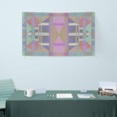 Groen Paars roze geometrisch Spandoek (Beurs)