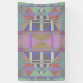 Groen Paars roze geometrisch Spandoek (Verticaal)