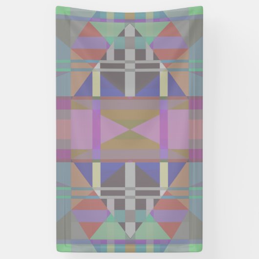 Groen Paars roze geometrisch Spandoek (Verticaal)