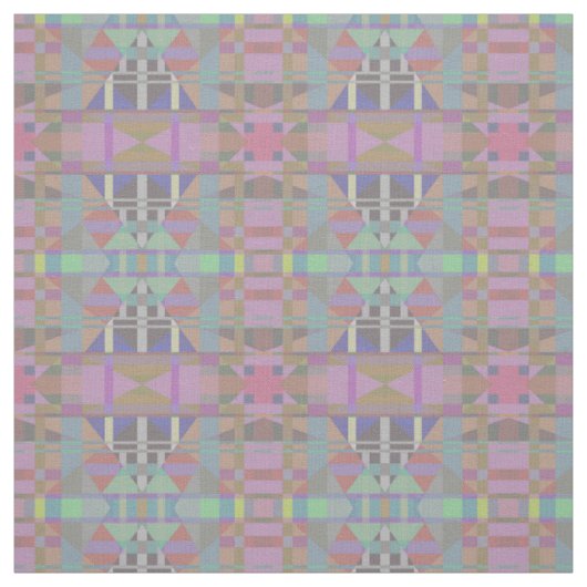 Groen Paars roze geometrisch Stof (Swatch)