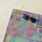 Groen Paars Roze Geometrisch Strandlaken (In situ)