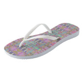 Groen Paars roze geometrisch Teenslippers (Schuin)