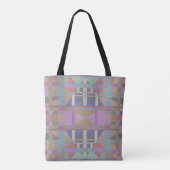 Groen Paars roze geometrisch Tote Bag (Achterkant)