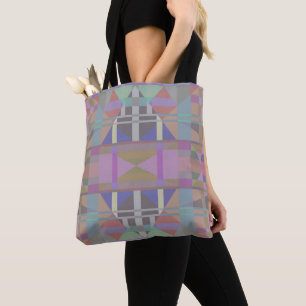Groen Paars roze geometrisch Tote Bag