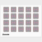 Groen Paars roze geometrisch Vierkante Sticker (Vel)