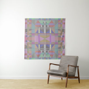 Groen Paars roze geometrisch Wandkleed
