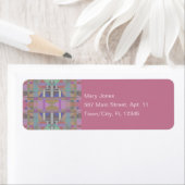 Groen Paars Roze Geometrische Return Address Label (Insitu)