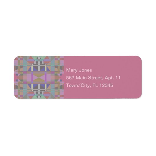 Groen Paars Roze Geometrische Return Address Label (Voorkant)