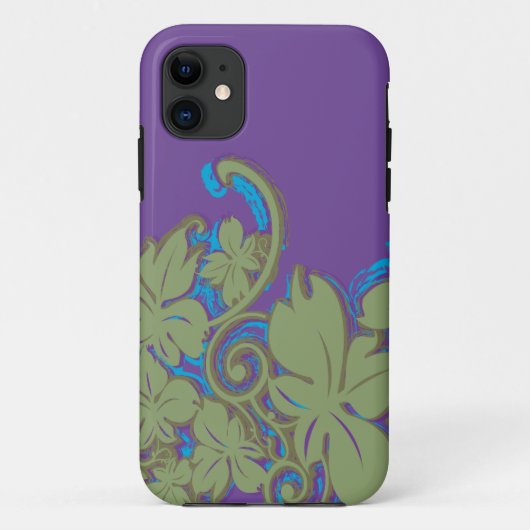 Groen, Paars, Turquoise Leaf Floral Case-Mate iPhone Case (Achterkant)