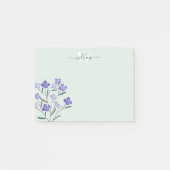 Groen Paars Waterverf Blossom Monogram Post-it® Notes (Voorkant)