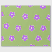 Groen Paars Y2K-ventilatorpatroon Cadeaupapier (Vlak)