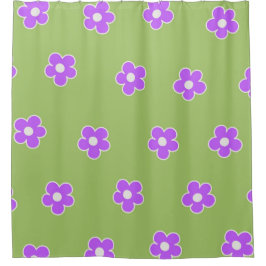 Groen Paars Y2K-ventilatorpatroon Douchegordijn