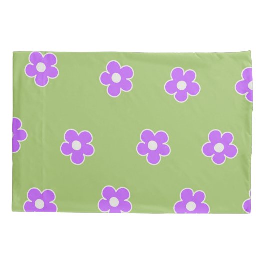 Groen Paars Y2K-ventilatorpatroon Kussensloop (Achterkant)