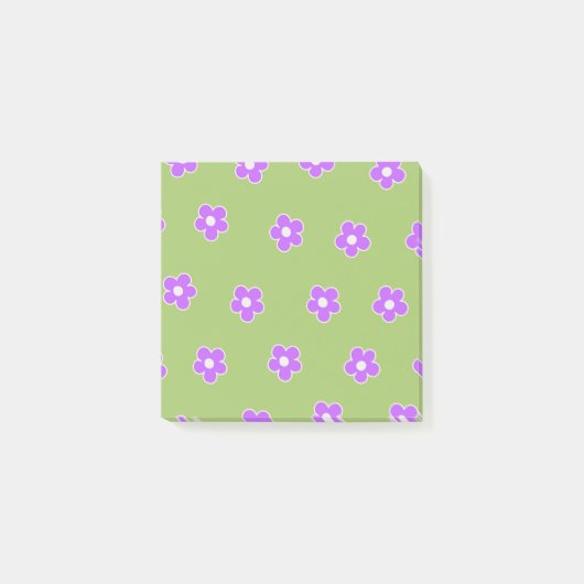 Groen Paars Y2K-ventilatorpatroon Post-it® Notes (Voorkant)
