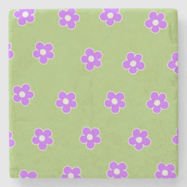 Groen Paars Y2K-ventilatorpatroon Stenen Onderzetter