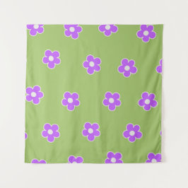 Groen Paars Y2K-ventilatorpatroon Wandkleed