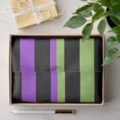 Groen Paars & Zwarte Halloween Streep Tissuepapier (Geschenk)