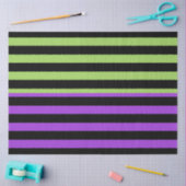 Groen Paars & Zwarte Halloween Streep Tissuepapier (Craft)