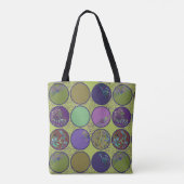 Groen Paarse Abstracte Cirkel Tote Bag (Achterkant)
