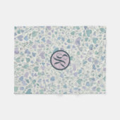 Groen Paarse Blauwe Liefde Harten Fleece Deken (Voorkant (Horizontaal))