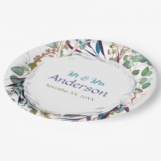  groen Paarse Blauwgroen goud Papieren Bordje (Gekanteld)