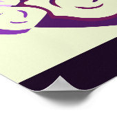 Groen Paarse Bloem Boeket & Vlinders Vierkant Poster (Hoek)