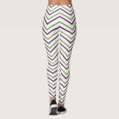 Groen Paarse Chevron Streep  Leggings (Achterkant)
