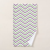 Groen Paarse Chevron Stripe Patroon Bad Handdoek (Handdoek)