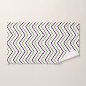 Groen Paarse Chevron Stripe Patroon Bad Handdoek (Handdoek)