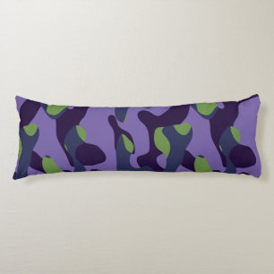 Groen Paarse en Blauwe Camo abstract Lichaamskussen