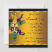 Groen Paarse en Gouden Masquerade Partij Kaart (Achterkant)