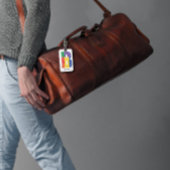 Groen paarse geel rood Monogram Initiaal B Bagagelabel