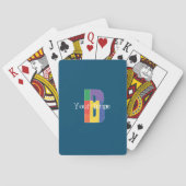 Groen paarse geel rood Monogram Initiaal B blauw Pokerkaarten (Achterkant)