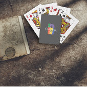 Groen paarse geel rood Monogram Initiaal B grijs Pokerkaarten