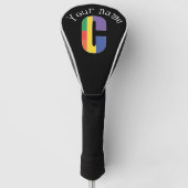 Groen paarse geel rood Monogram Initiaal C Golfheadcover (Voorkant)