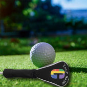 Groen paarse geel rood Monogram Initiaal C Golfheadcover