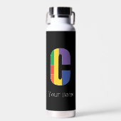Groen paarse geel rood Monogram Initiaal C Waterfles (Voorkant)
