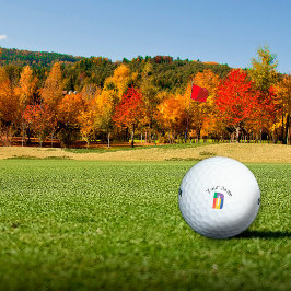 Groen paarse geel rood Monogram Initiaal D Golfballen