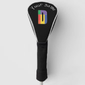 Groen paarse geel rood Monogram Initiaal D Golfheadcover (Voorkant)