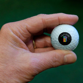 Groen paarse geel rood Monogram Initiaal D zwart Golfballen