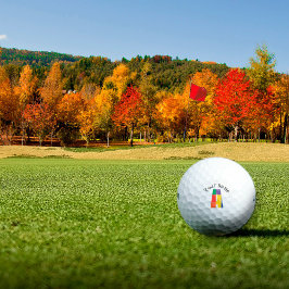 Groen paarse geel rood Monogram letter A Golfballen