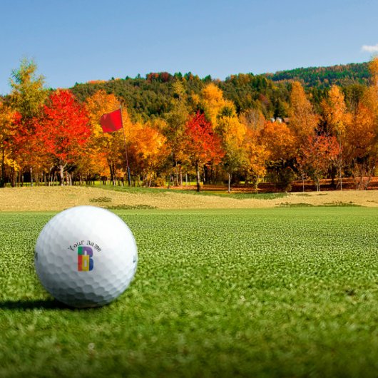 Groen paarse geel rood Monogram letter B Golfballen