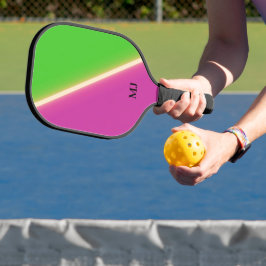 Groen Paarse Gepersonaliseerde Initialen Pickleball Paddle