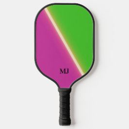 Groen Paarse Gepersonaliseerde Initialen Pickleball Paddle